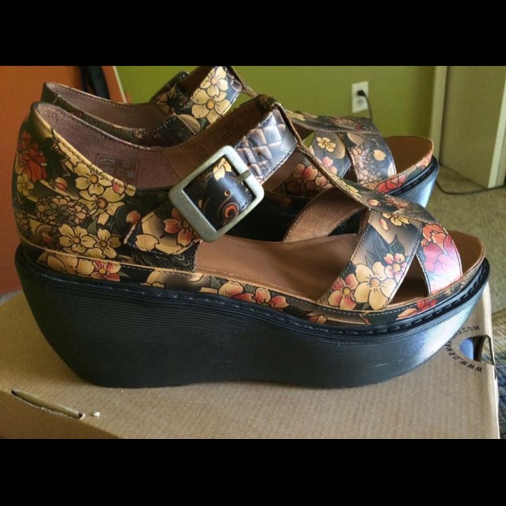 Dr. Martens Adaya Tattoo Floral Platform Sandals